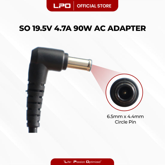 Laptop Charger Sony 19.5V 4.7A 90W Circle Pin 6.5mm x 4.4mm Compatible with Sony ADP-90TH