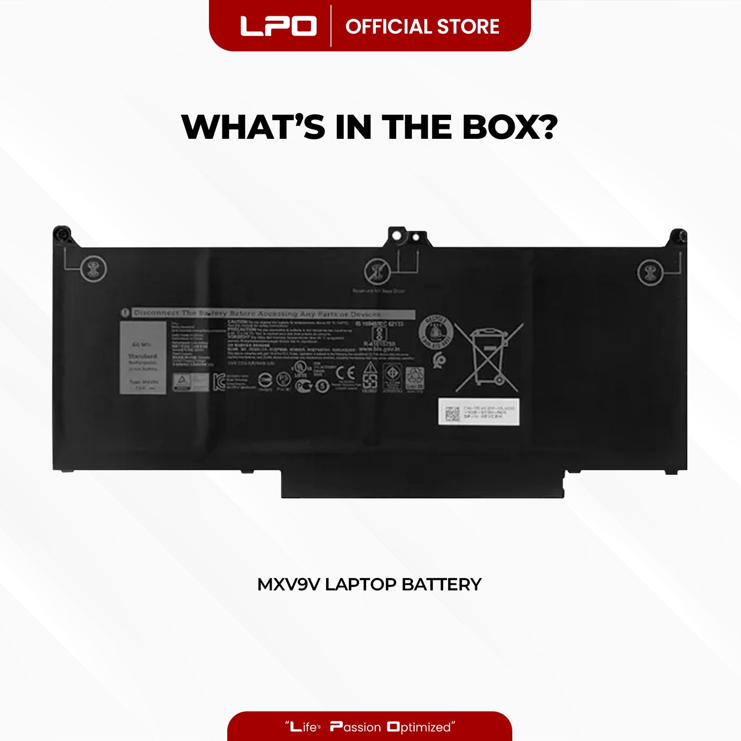 Laptop Battery MXV9V Dell Latitude 5300 / 5300 2-in-1 / 5310 / 5310 2-in-1 / 7300 / 7400 Series
