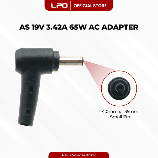 Laptop Charger Asus 19V 3.42A 65W Small Pin 4.0mm x 1.35mm Compatible with Asus Expertbook P5440FF