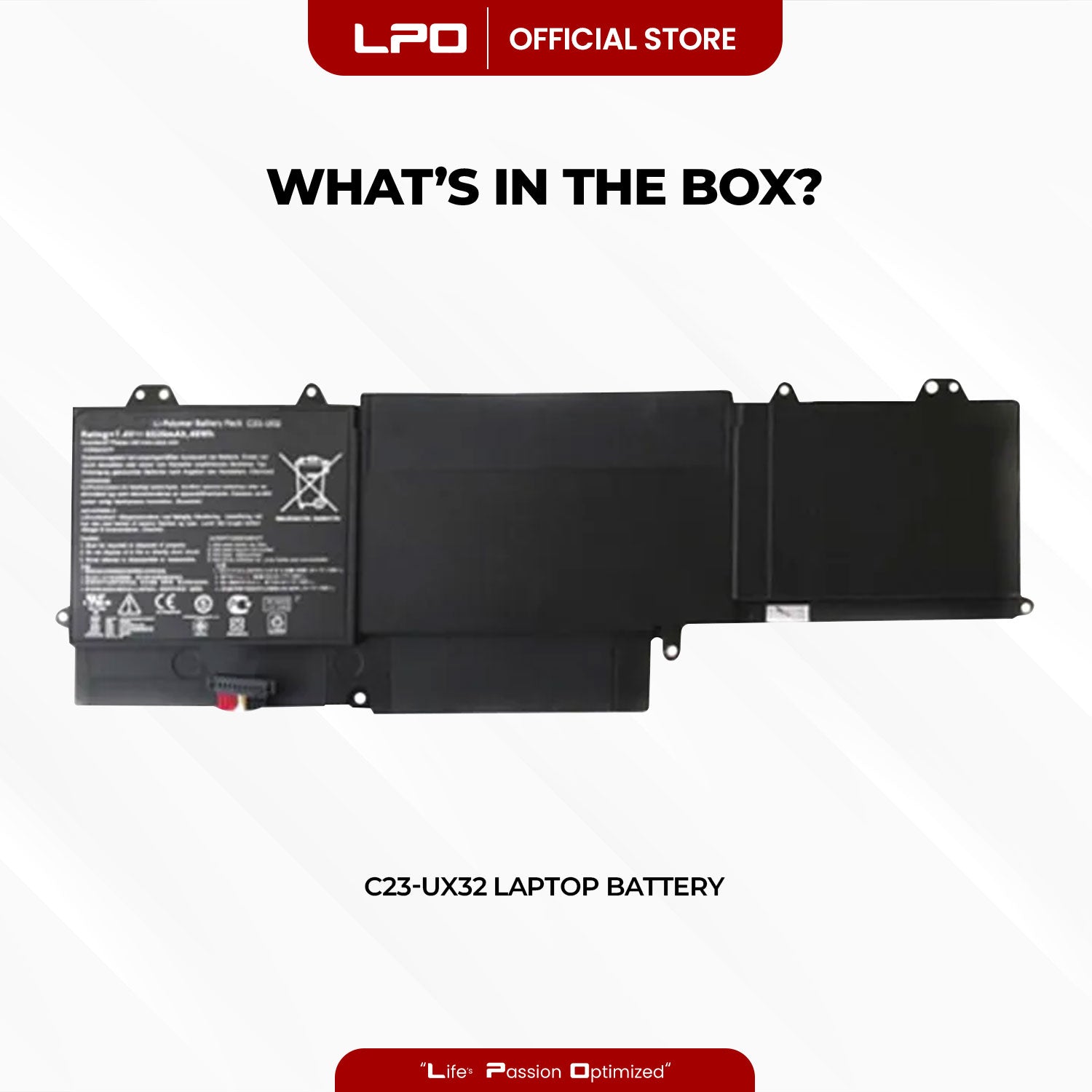 Laptop Battery C23-UX32 Compatible with Asus ZenBook U38DT, UX32A, UX32VD, U38N