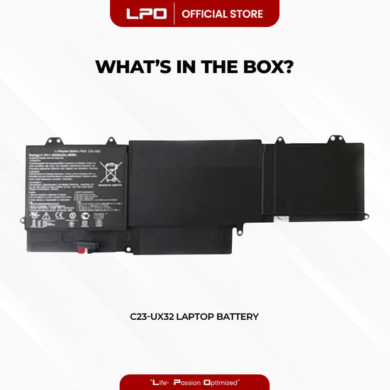 Laptop Battery C23-UX32 Compatible with Asus ZenBook U38DT, UX32A, UX32VD, U38N