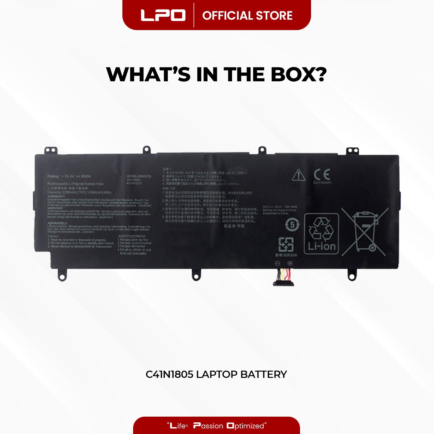 Laptop Battery C41N1805 Compatible with Asus Rog ZEPHYRUS S GX531GM-ES044T