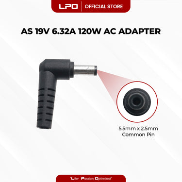 Laptop Charger Asus 19V 6.32A 120W Common Pin 5.5mm x 2.5mm Compatible with Asus N76VZ-V2G-T1054V