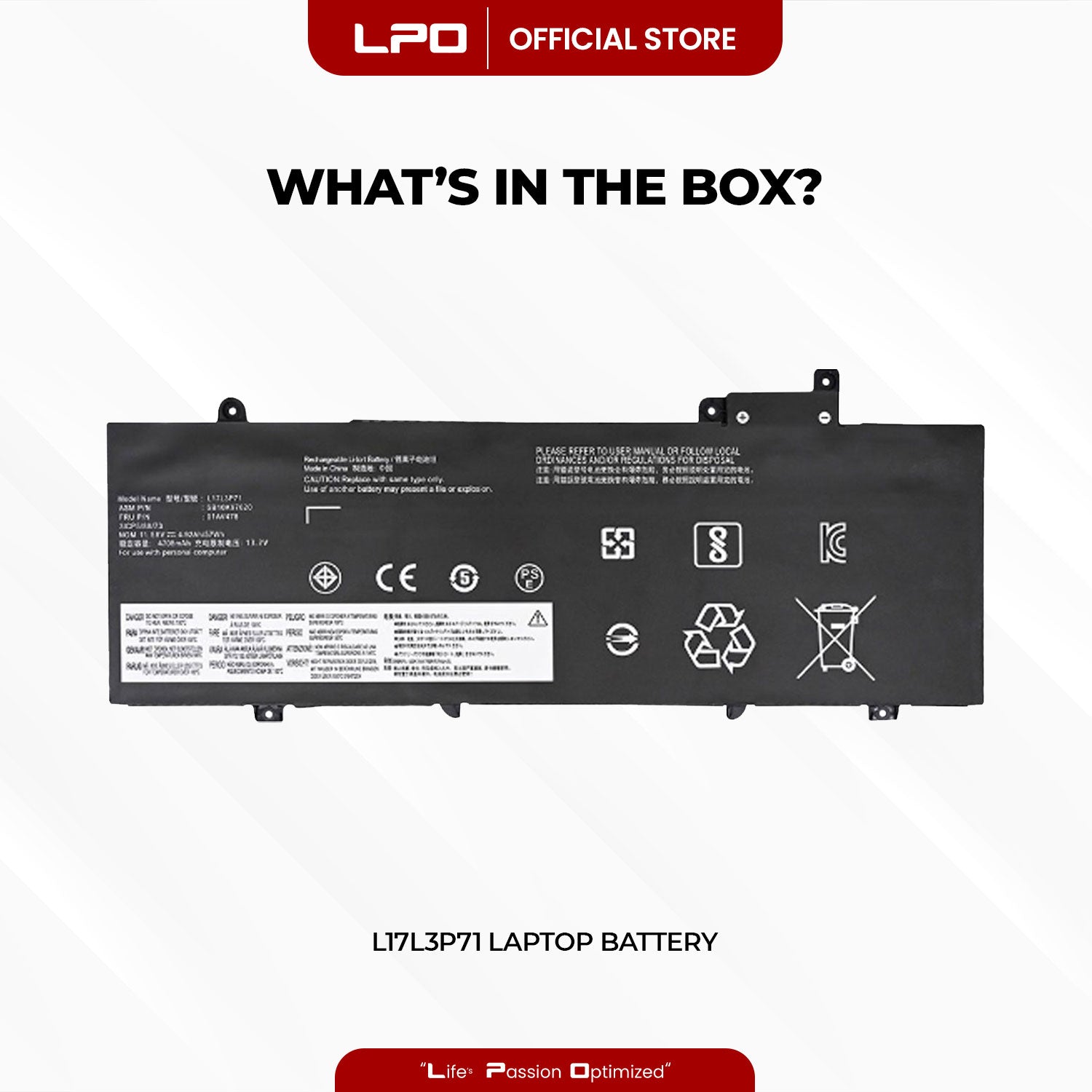Laptop Battery L17L3P71 Compatible with Lenovo ThinkPad T480S, T480S-20L7