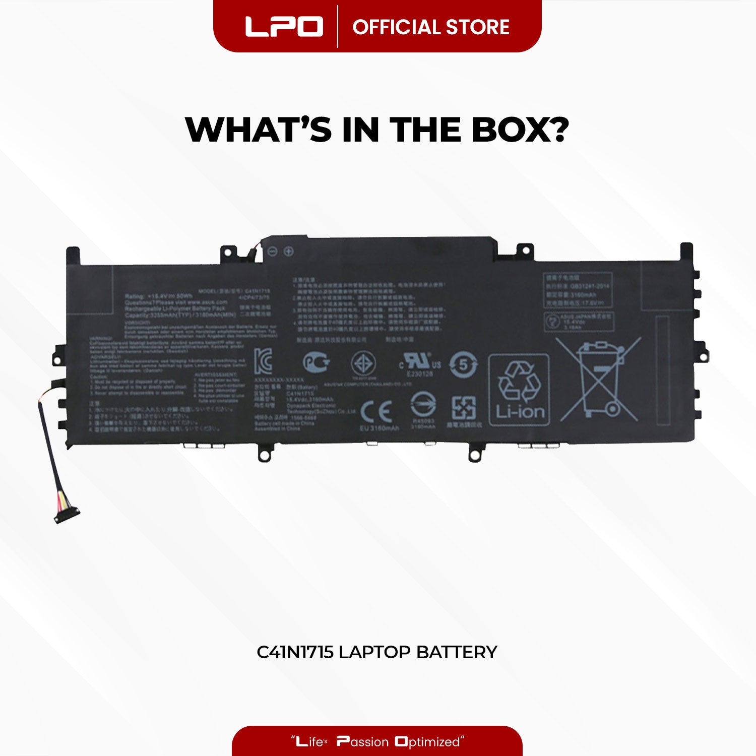 Laptop Battery C41N1715 Compatible with Asus ZenBook 13 UX331FN, UX331UAL, UX331UA