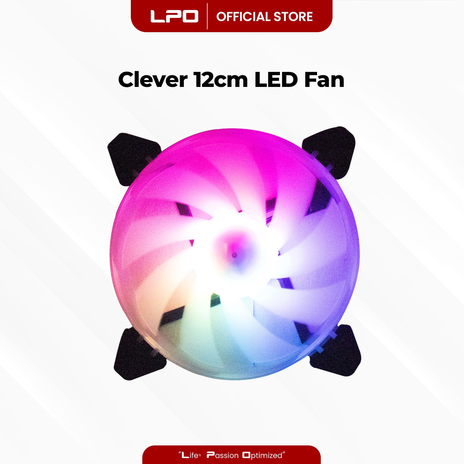 Clever Led Fan Rainbow Color 12cm 120 speed For Computer PC Case