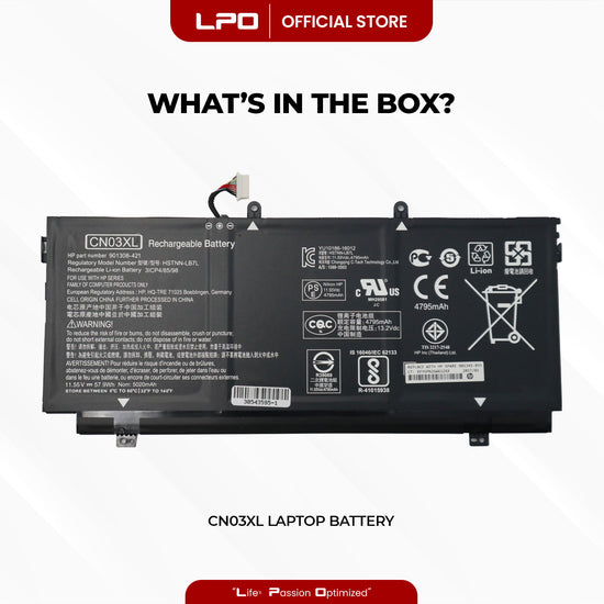 Laptop Battery CN03XL Compatible HP Envy 13-AB Series; HP 13-AB001 13-AB099 13T-AB000 13-AC033DX Series - LPO Laptop PC-Outlet