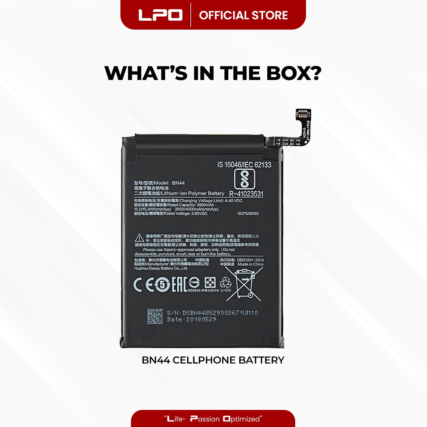 Cellphone Battery Xiaomi Redmi 5 Plus 2018 BN44 Compatible with Xiaomi Redmi Note 5 2018 - LPO Laptop PC-Outlet