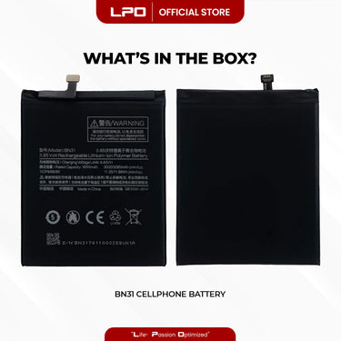 Cellphone Battery Xiaomi Mi A1 2017 BN31 Compatible with MDG2, MDI2 - LPO Laptop PC-Outlet