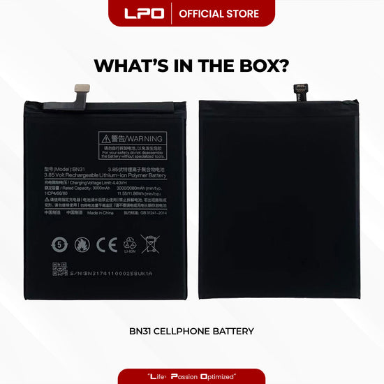 Cellphone Battery Xiaomi Mi A1 2017 BN31 Compatible with MDG2, MDI2 - LPO Laptop PC-Outlet