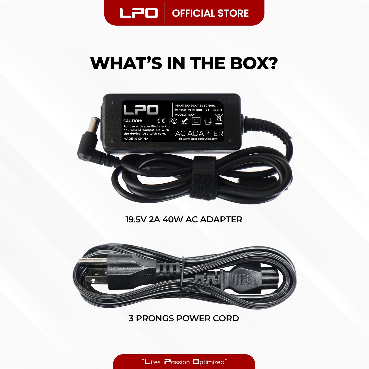 Laptop Charger Sony 19.5V 2A / 3A 40W Circle Pin 6.5mm x 4.4mm Compatible with Sony Vaio W Series