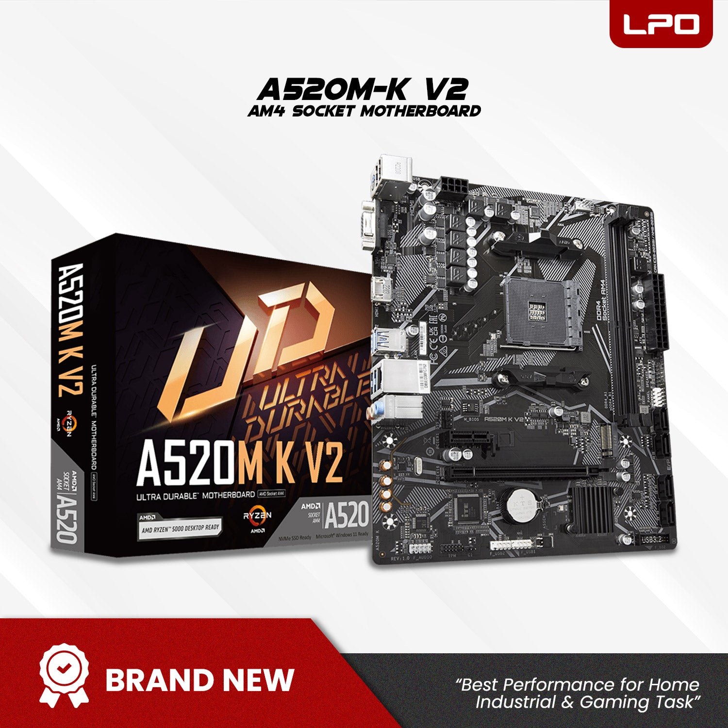 Ready to Build: Gigabyte A520M-K V2 AM4 Socket Motherboard