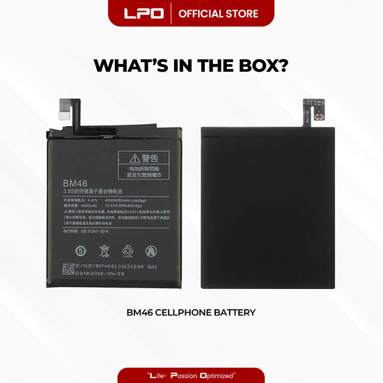 Cellphone Battery Xiaomi Redmi Note 3 2016 BM46 Compatible with 2015116, 2015161 - LPO Laptop PC-Outlet