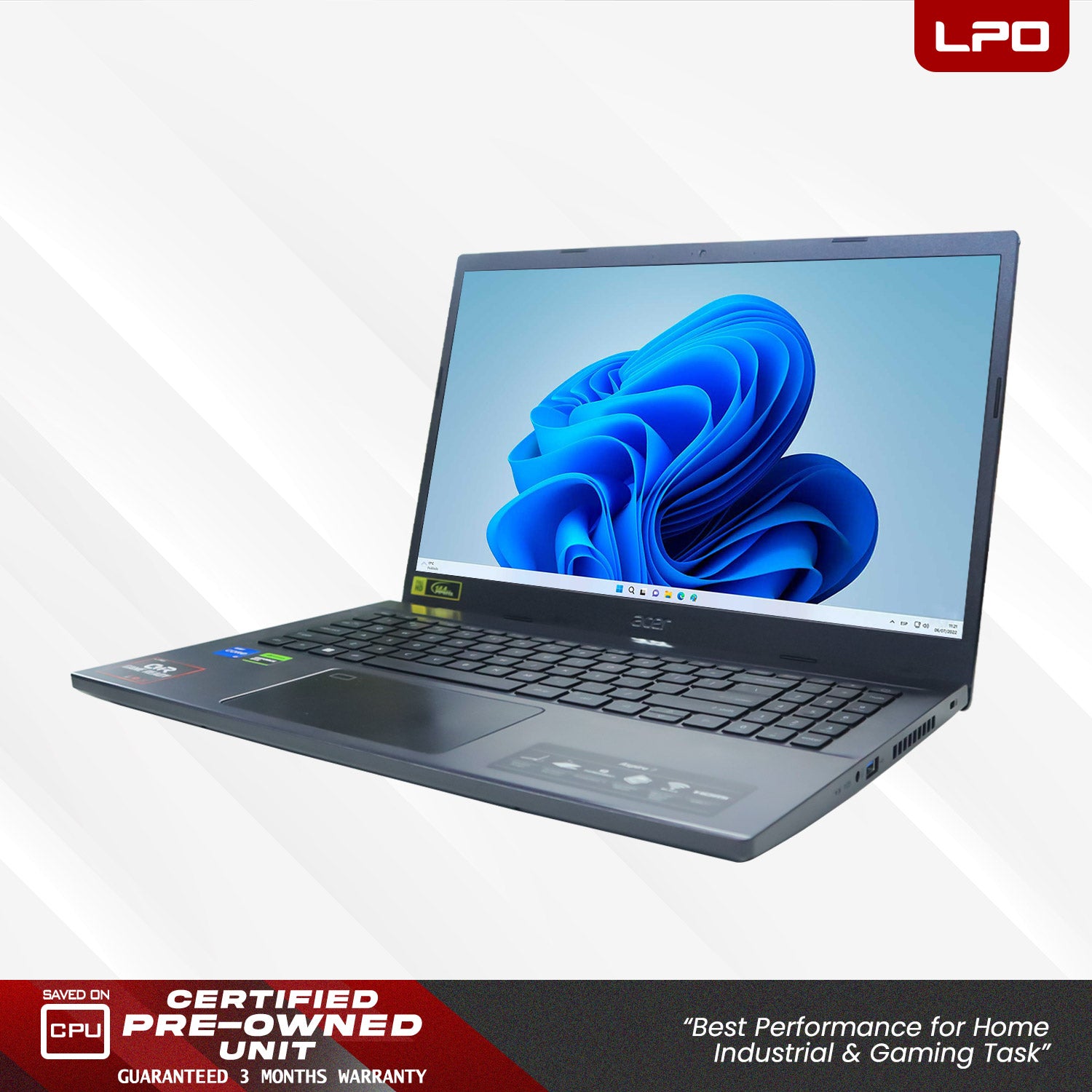 LPO Laptop Acer Aspire 7 A715-76G Intel i5-12450H @4.40Ghz 8GB DDR4 512GB SSD Win 11 Pro 15.6