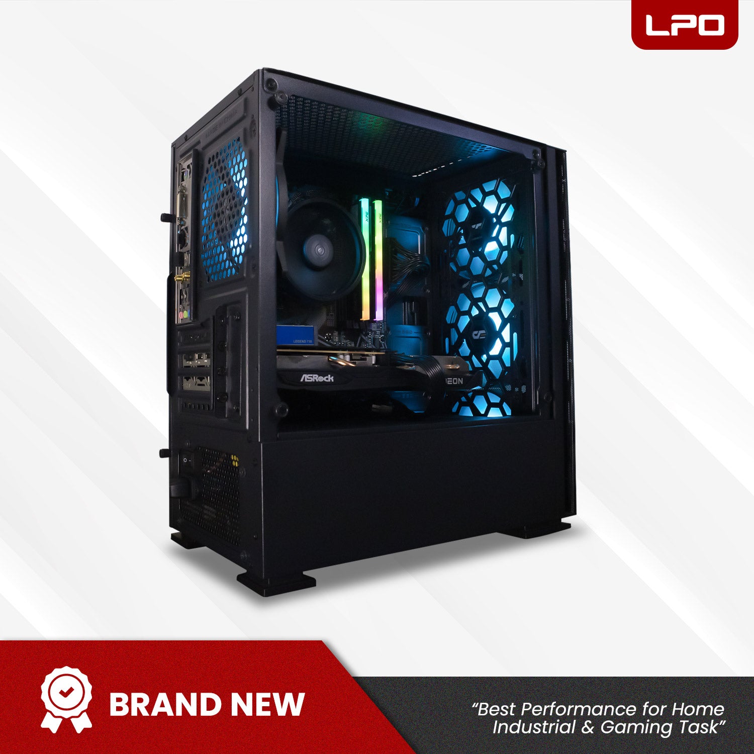 Gaming Desktop Computer AMD Ryzen 5 5500 3.60Ghz Gigabyte B550M AM4 Socket Motherboard Radeon RX 6600 8GB GDDR6 16GB DDR4 512GB M.2 SSD 23.8