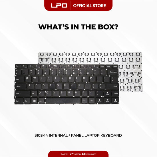 Laptop Keyboard LENOVO 310S-14 Internal / Panel Black US Compatible with Lenovo Ideapad 310S-14
