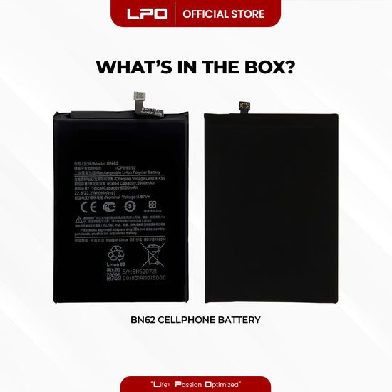 Cellphone Battery Xiaomi Redmi Note 9 4G 2020 BN62 Compatible with M2010J19SC - LPO Laptop PC-Outlet
