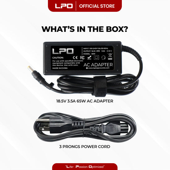 Laptop Charger LG 18.5V 3.5A 65W Yellow Pin 4.8mm x 1.7mm Compatible with LG R40 R4R405