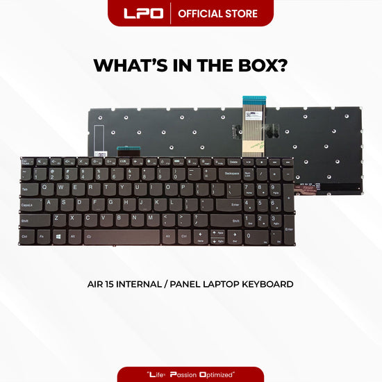 Laptop Keyboard LENOVO Air 15 Internal / Panel Black US Compatible with Lenovo Ideapad 3-15ABA7 3-15IAU7 3-17ABA7 3-17IAU7