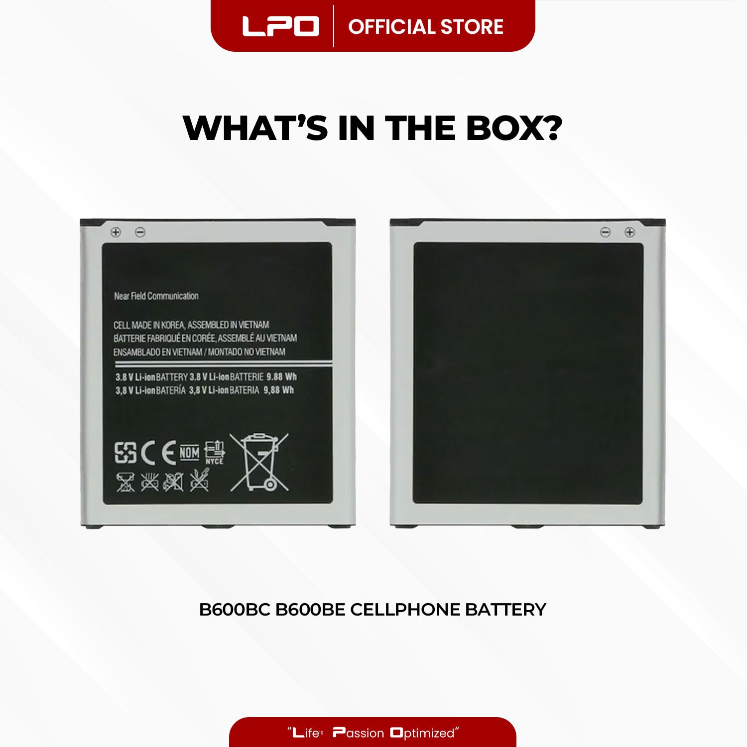 Cellphone Battery Samsung I9500 Galaxy S4 2013 B600BC / B600BE Compatible with GT-I9500