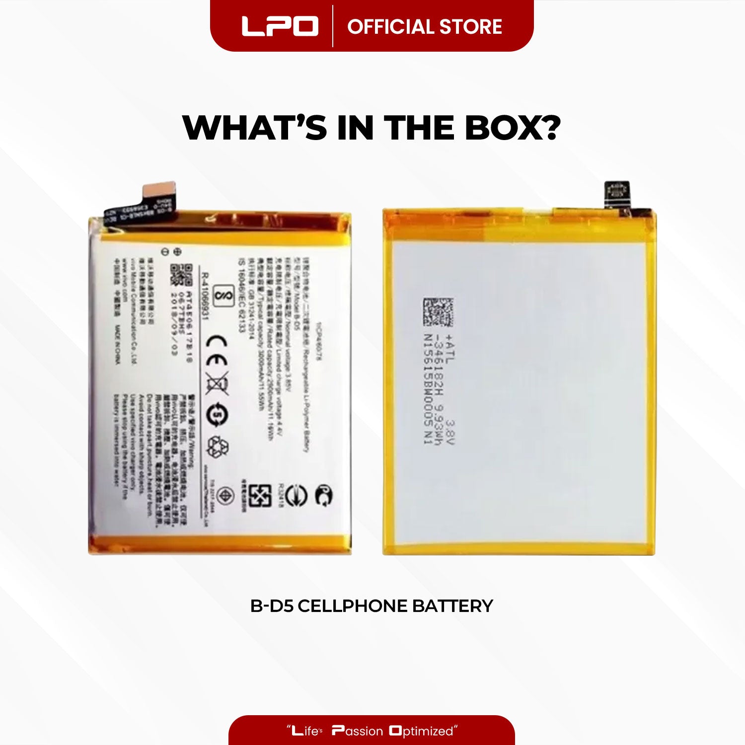 Cellphone Battery Vivo V7 2017 B-D5 Compatible with 1718 - LPO Laptop PC-Outlet