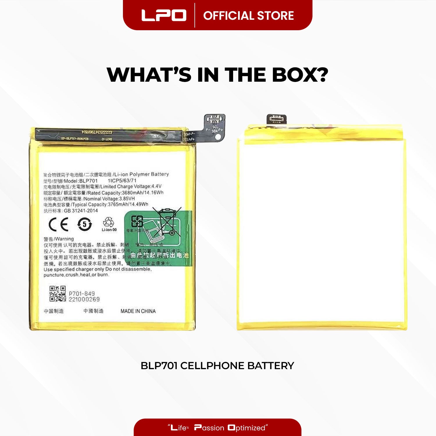 Cellphone Battery	Oppo Reno 2019 BLP701 Compatible with Oppo Reno 2019, PCAM00, PCAT00, CPH1917