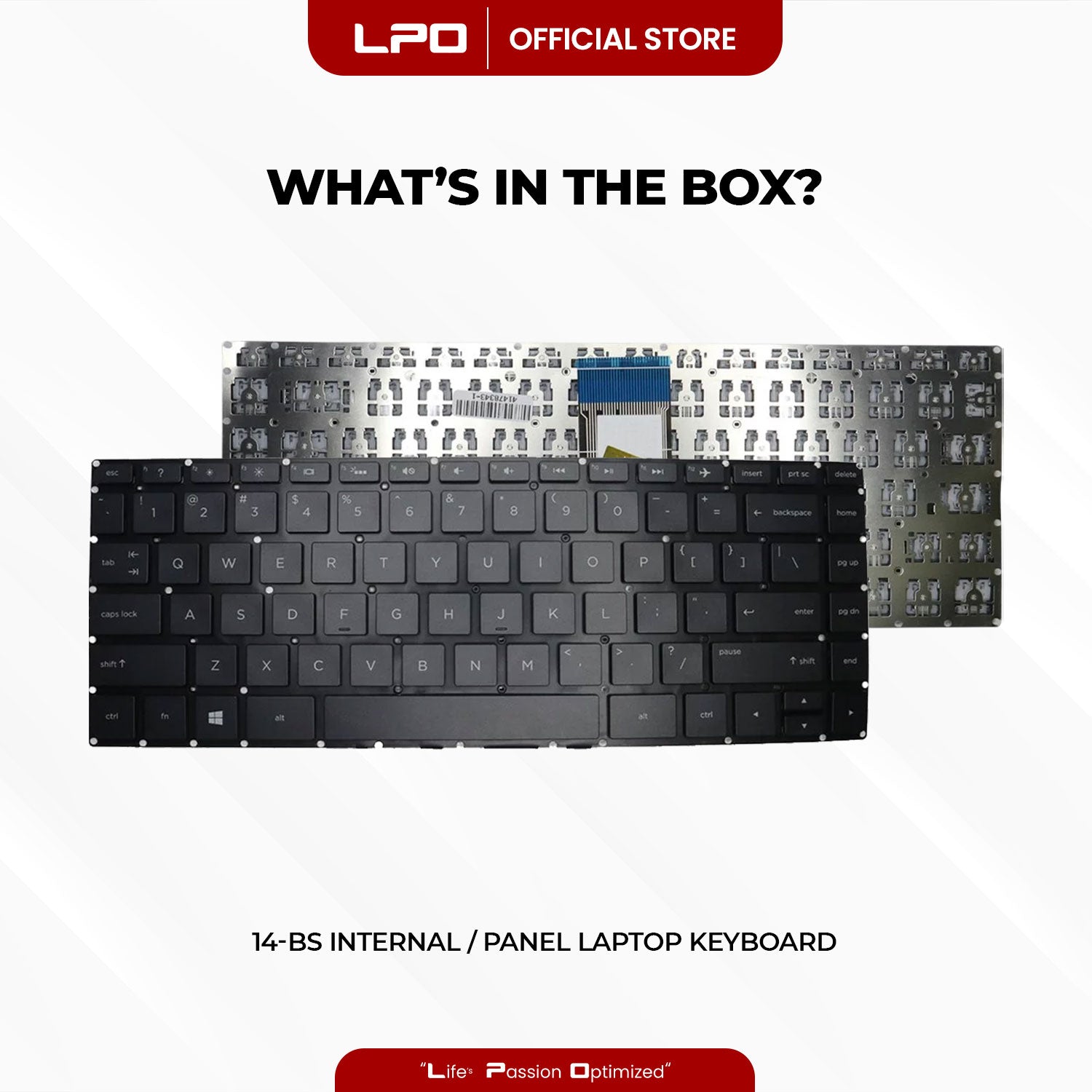 Laptop Keyboard HP	14-BS Internal / Panel Black US Compatible with HP 14-BS Series 14-BS033TX 14-BS104NT