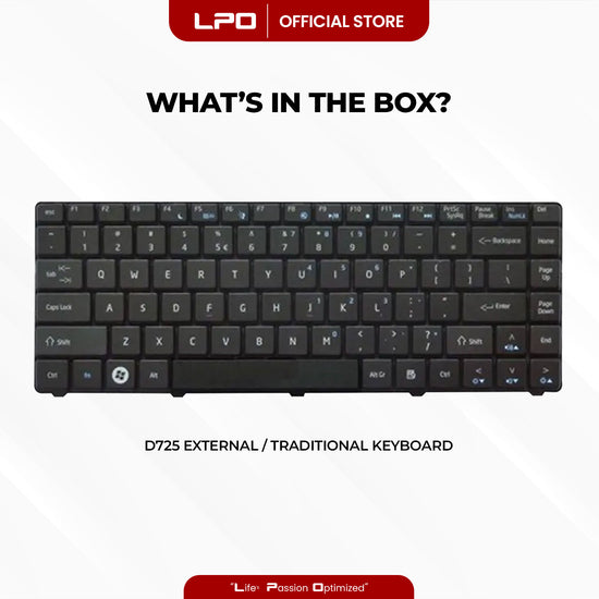 Laptop Keyboard ACER D725 External Type / Traditional Black US Compatible with Acer Emachines D252, D725