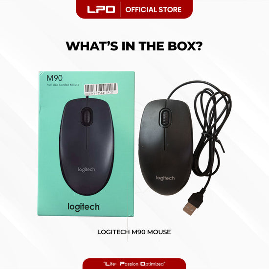 Logitech M90 Corded Mouse For PC Laptop Computer