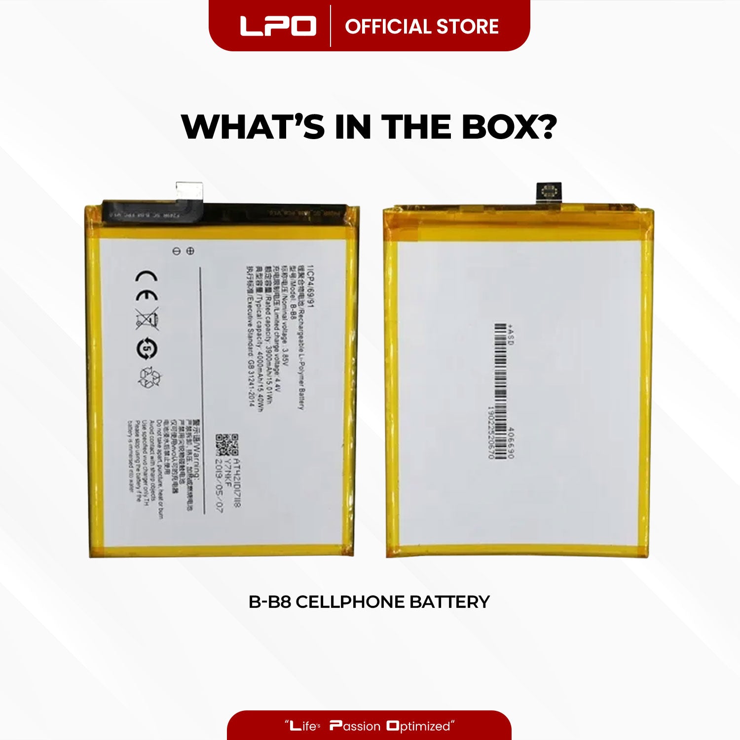 Cellphone Battery Vivo X9 Plus 2016 B-B8 Compatible with Vivo X9 Plus 2016 - LPO Laptop PC-Outlet