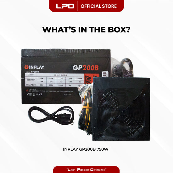Inplay GP200B 750W Generic Power Supply For CPU Desktop PC Computer