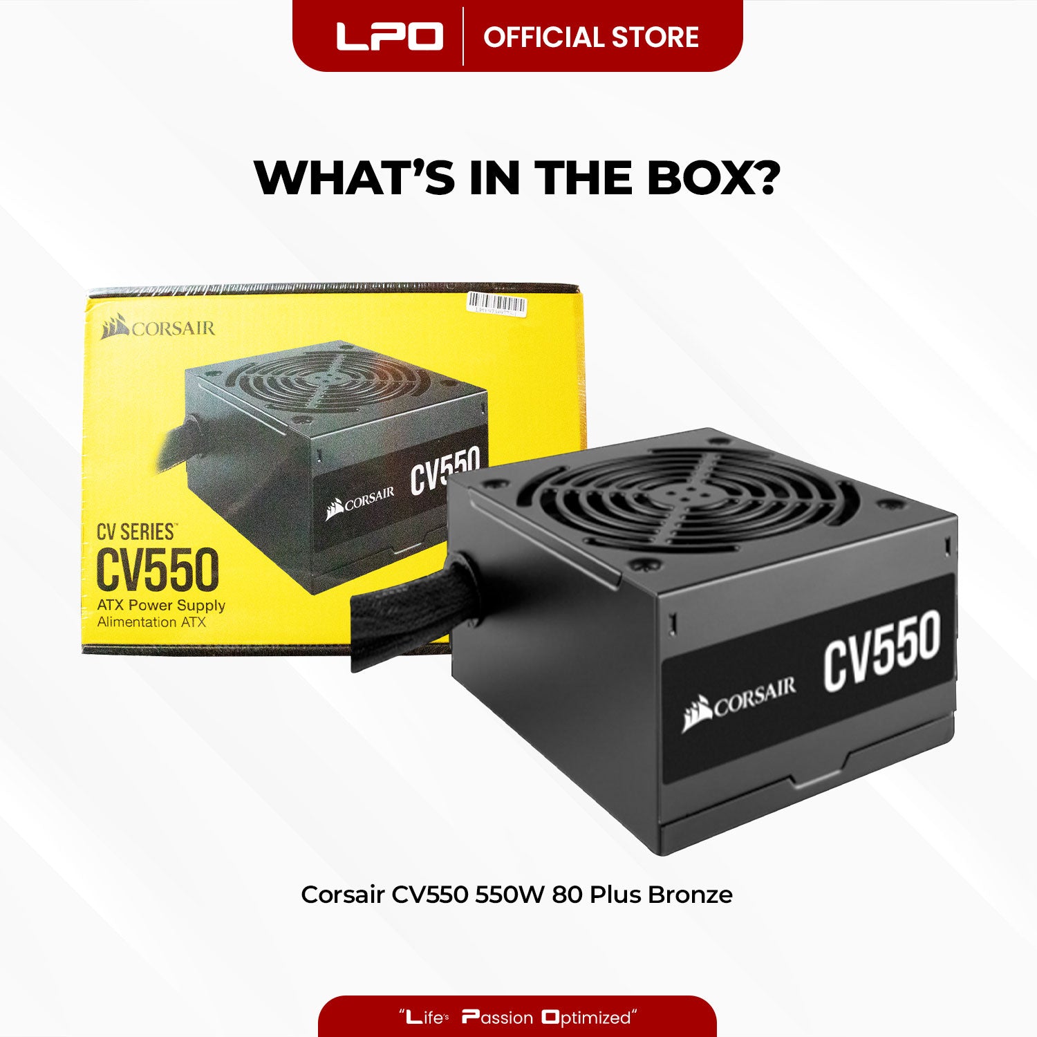 Corsair CV Series CV550 550W 80+ Bronze ATX Power Supply For CPU Desktop PC Computer