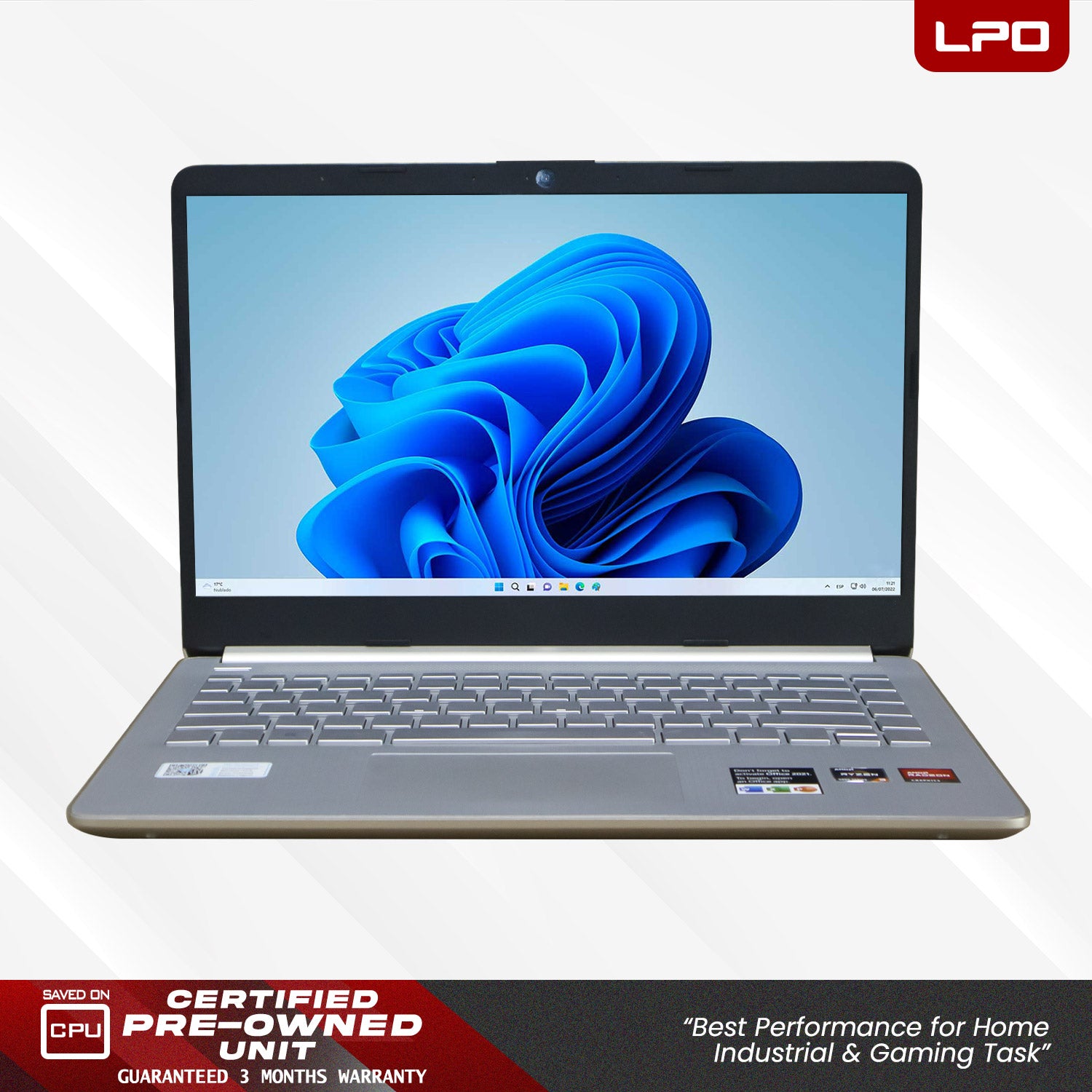 Laptop HP 14S-FQ1125AU AMD Ryzen 3 5300U 2.60Ghz 8GB DDR4 512GB NVMe SSD AMD Radeon 14.0