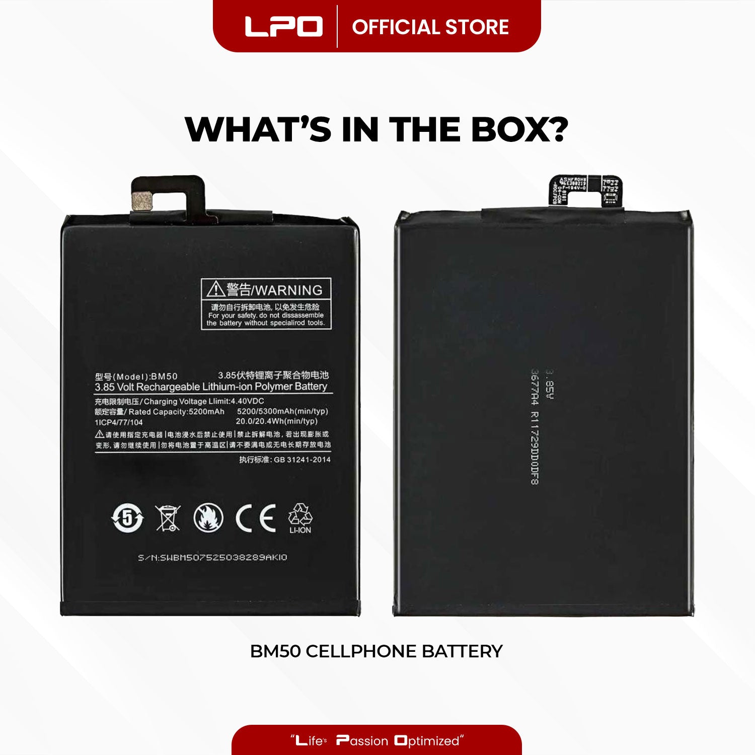 Cellphone Battery Xiaomi Mi Max 2 2017 BM50 Compatible with MDE40, MDI40 - LPO Laptop PC-Outlet