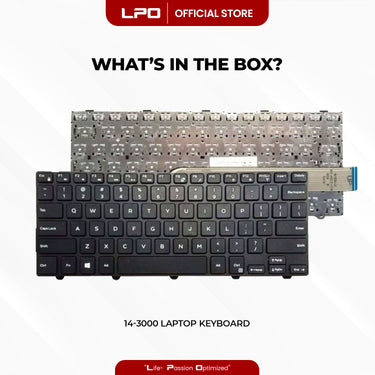 Laptop Keyboard DELL 14-3000 External / Traditional Black US Compatible with Dell Inspiron 14-3000 series
