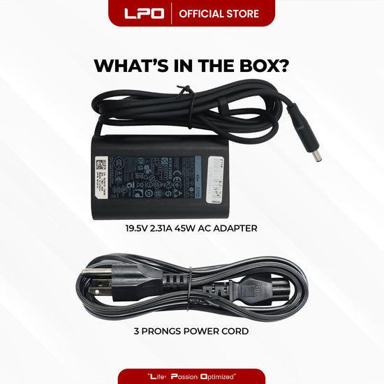 Laptop Charger Dell 19.5V 2.31A 45W Circle Medium 4.5mm x 3.0mm	Compatible with Dell 13 Ultrabook Dell 13