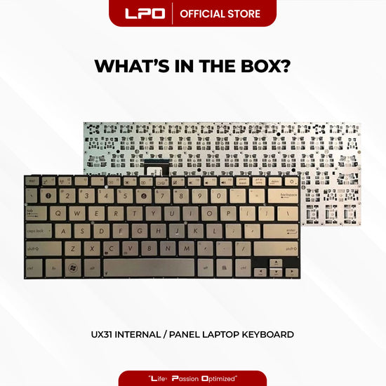 Laptop Keyboard ASUS UX31 Internal / Panel SILVER US Compatible with Asus UX31E UX31A UX31