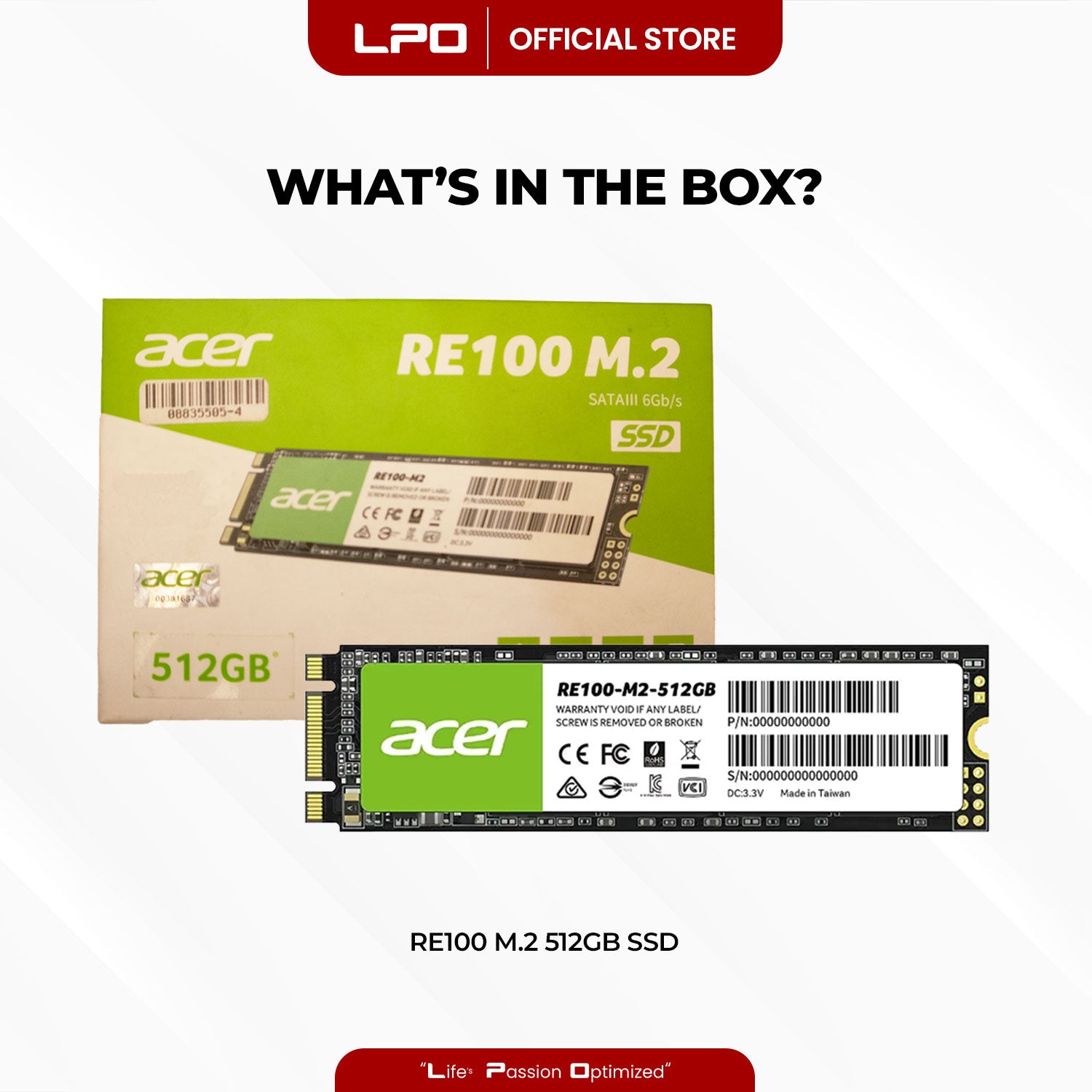 Acer RE100 M.2 SATA III 512GB SSD