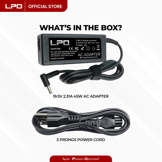 Laptop Charger HP 19.5V 2.31A 45W	Blue Pin 4.5mm x 3.0mm Compatible with HP 14-ac120tx