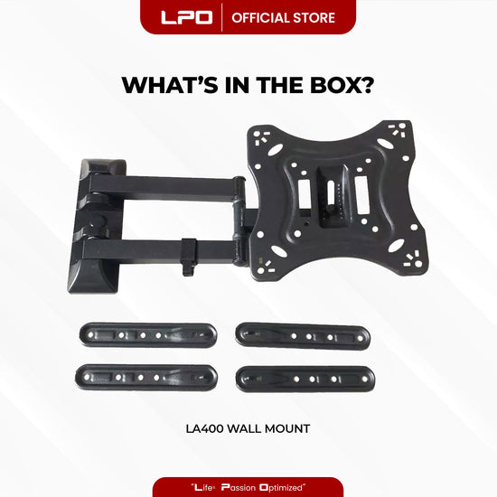 TV Wall Mount Swivel and Tilt Bracket LA400 26 - 55 inch Load Capacity up to 35kg Full Motion Movement