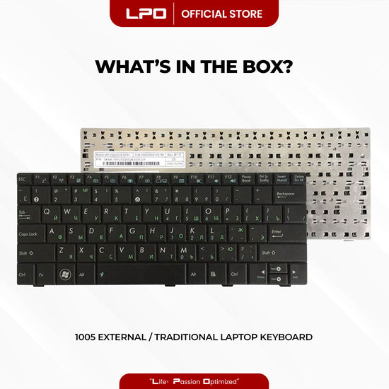 Laptop Keyboard ASUS 1005 External / Traditional Black US Compatible with Asus EEE PC 1005 HA