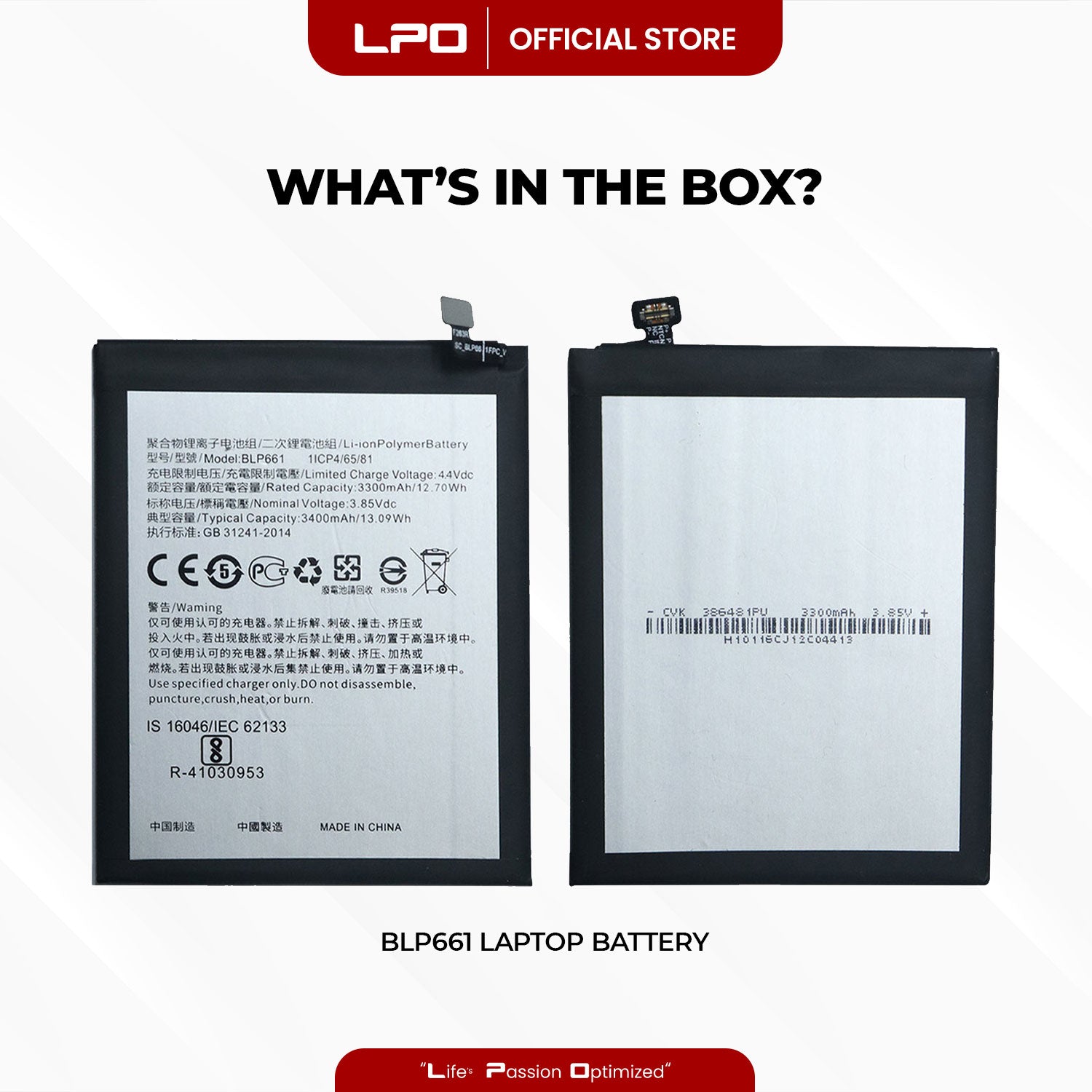 Cellphone Battery	Oppo F7 2018 BLP661 Compatible with CPH1819, CPH1821, 1821, CPH1821EX - LPO Laptop PC-Outlet