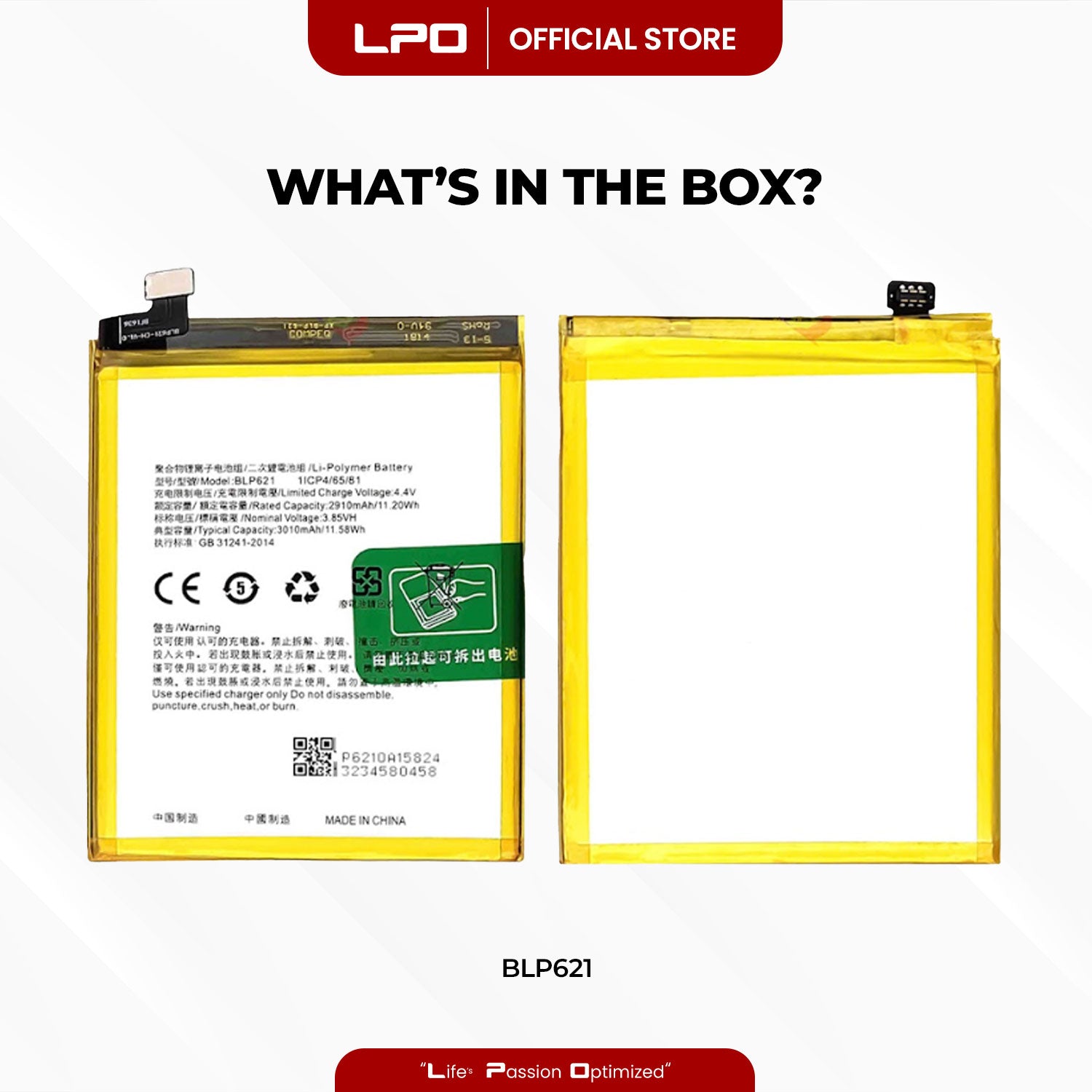 Cellphone Battery Oppo R9s 2016 BLP621 Compatible with CPH1607, R9sk, R9s