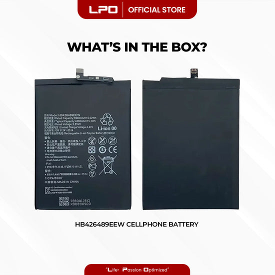 Cellphone Battery	Huawei Y8P 2020	HB426489EEW Compatible with AQM-LX1