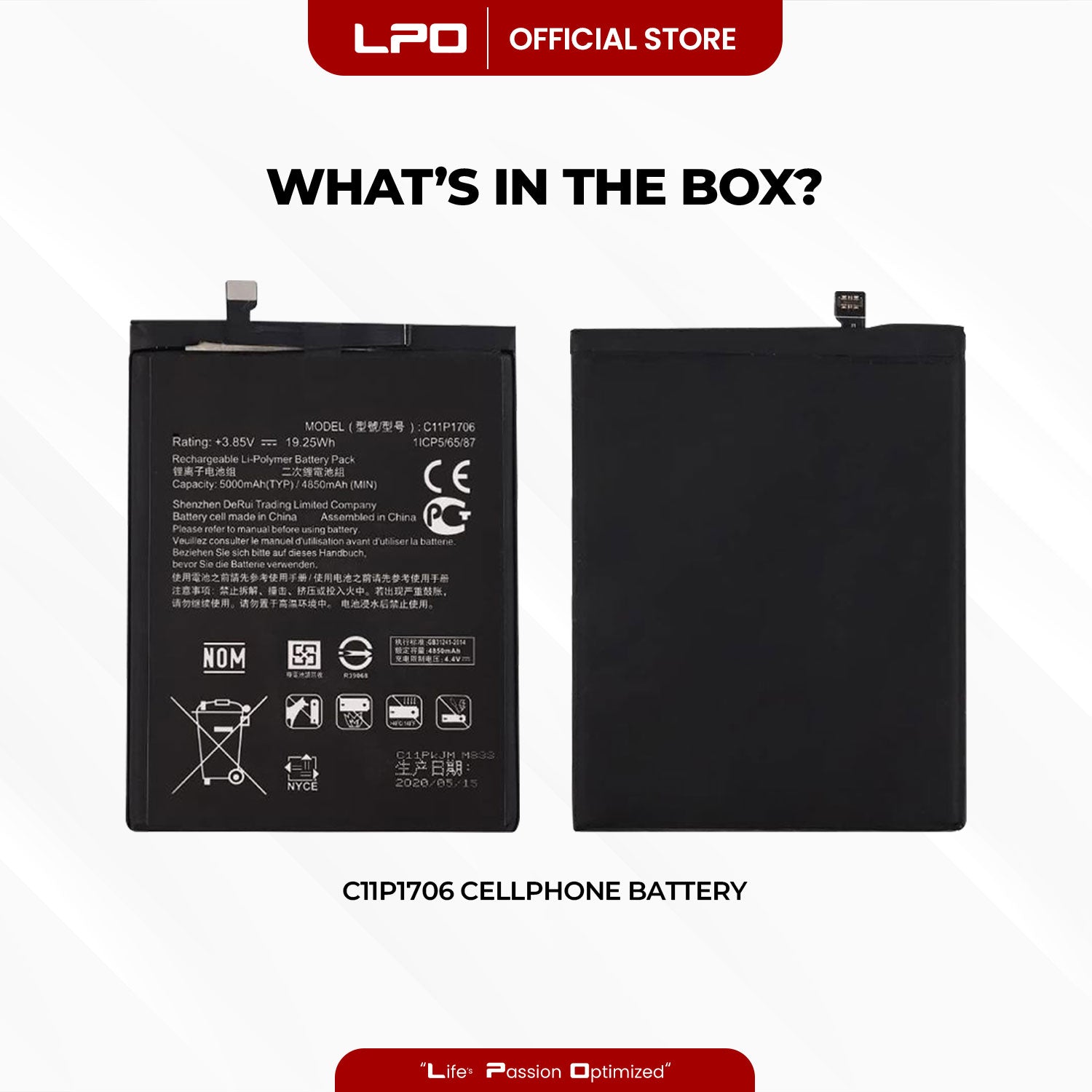 Cellphone Battery Asus Zenfone Max Pro M1 M2 2018 C11P1706 Compatible with ZB601KL 2018 - LPO Laptop PC-Outlet