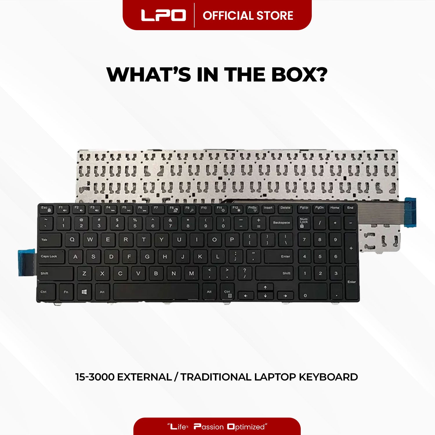 Laptop Keyboard DELL 15-3000 External / Traditional Black US Compatible with Dell Inspiron 3541 3542 3551 3