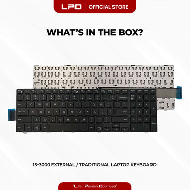 Laptop Keyboard DELL 15-3000 External / Traditional Black US Compatible with Dell Inspiron 3541 3542 3551 3