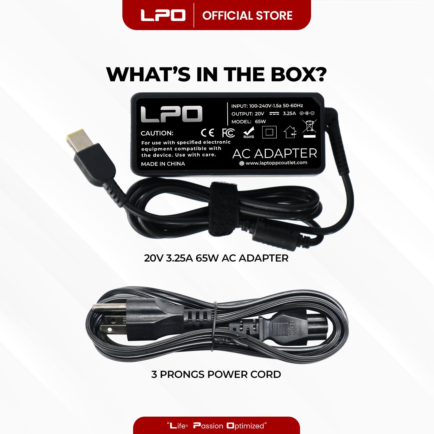 Laptop Charger Lenovo 20V 3.25A 65W USB Pin Lenovo IdeaPad Touch, IdeaPad Series, IdeaPad Flex , ThinkPad Edge , ThinkPad , IdeaPad Yoga , G400 G405s G400s, G500, G500s, G40, G505, G50, G505