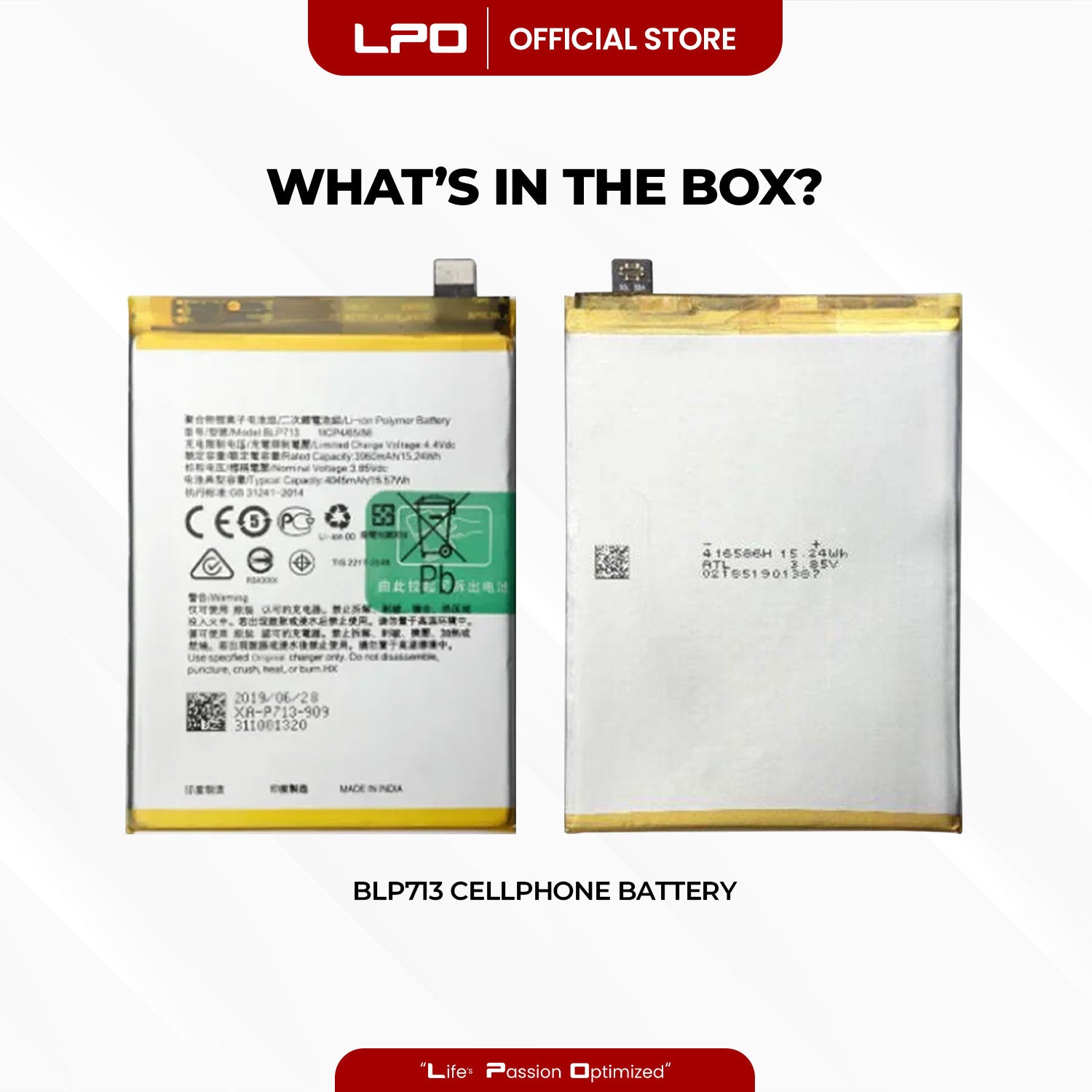 Cellphone Battery	Realme 3 Pro 2019 BLP713 Compatible with RMX1851