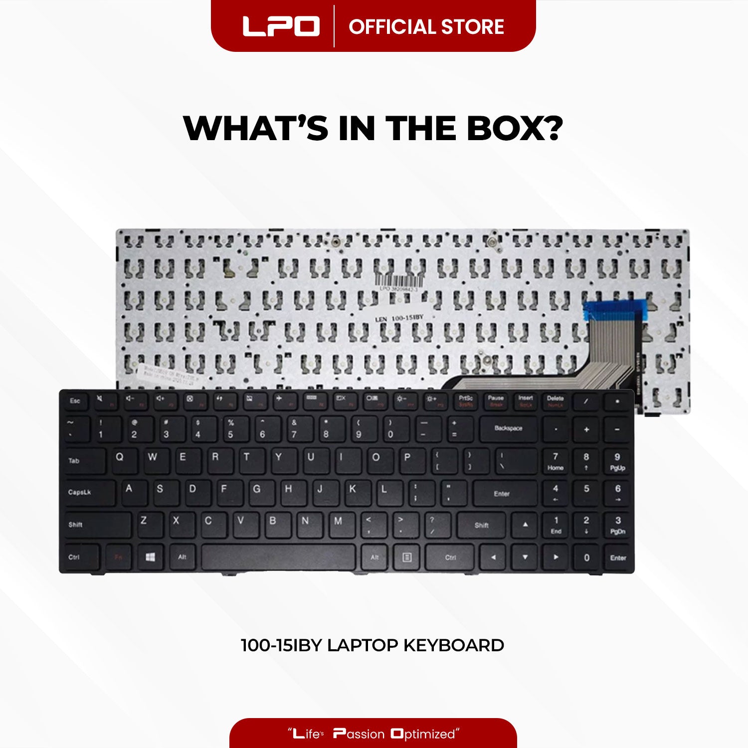 Laptop Keyboard LENOVO 100-15IBY External / Traditional Black US Compatible with Lenovo Ideapad 100-15IBY